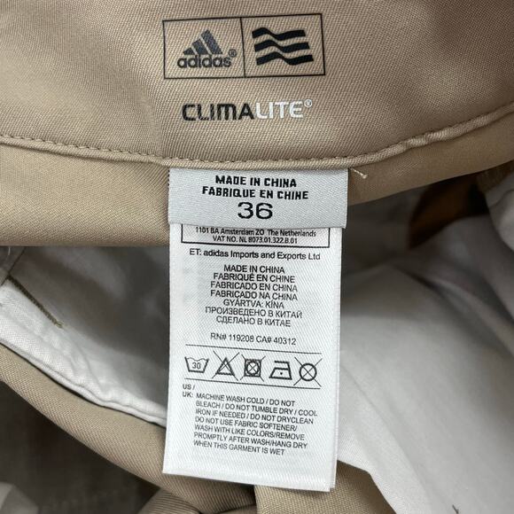 Adidas Climalite Tan Khaki Golf Preppy Lightweight Basic School Work Shorts 36 - Picture 4 of 9